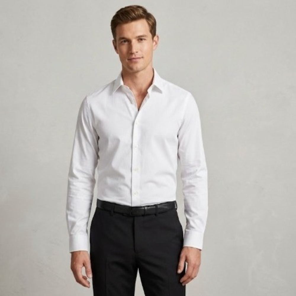 Express Crisp‎ White Dress Shirt Medium